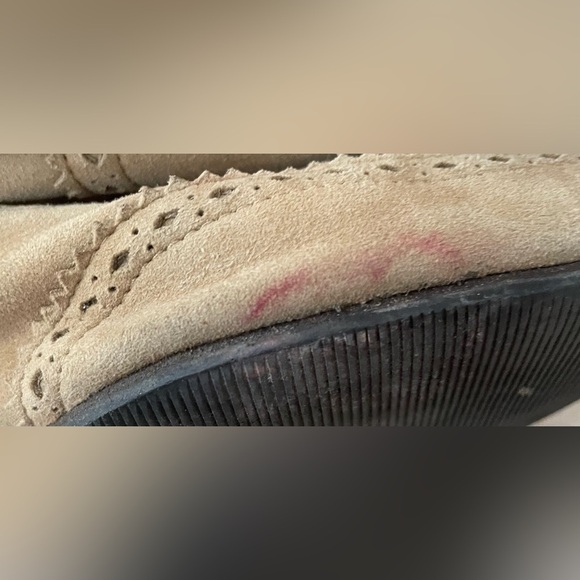 Lulu Guiness tan,suede, embroidered knee boots, leather sole/interior; 40 1/2 - Picture 13 of 14